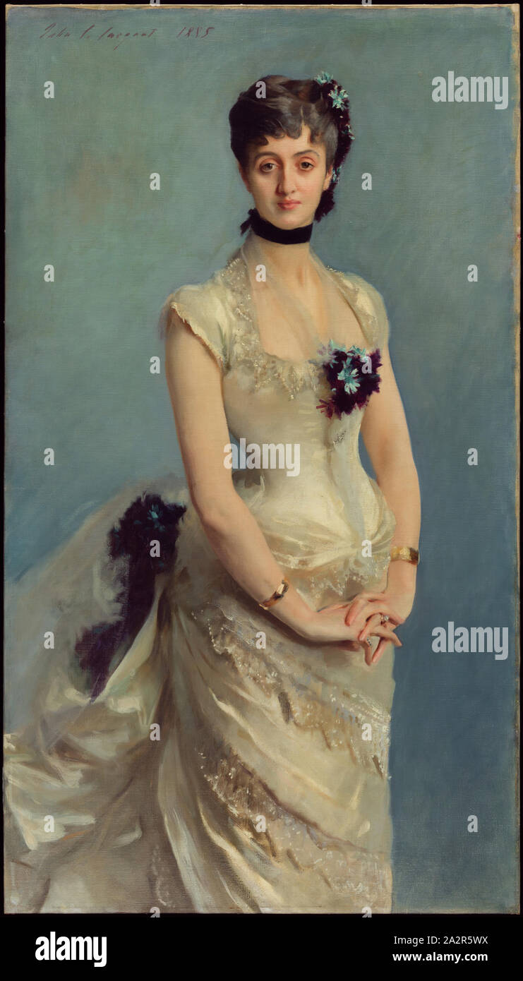 John Singer Sargent, americana, 1856-1925, Madame Paul Poirson, 1885, óleo sobre lienzo, sin enmarcar: 60 × 34 pulgadas (152,4 × 86,4 cm Foto de stock