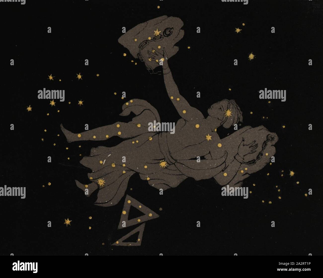 Andromeda, Constelación de Andrómeda, no. XXIX, a partir de la pág. 66, 1842 Charles F. Blunt: La belleza de los cielos: una visualización pictográfica de los fenómenos astronómicos del universo. Cien y cuatro escenas de color ilustrando una conferencia familiar en la astronomía. Londres: Inclinación y Bogue, 1842 Foto de stock