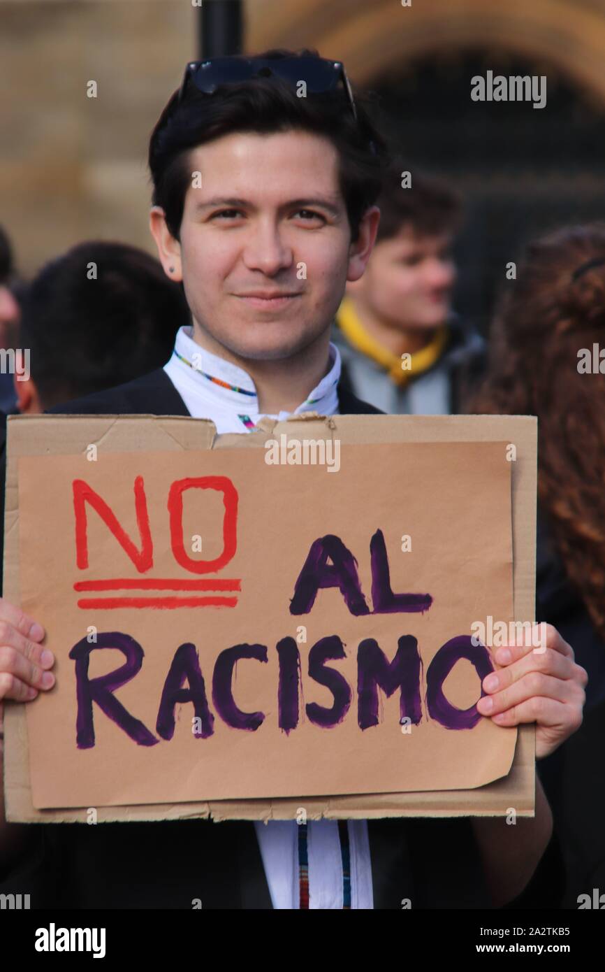 Estudiante de la Universidad de Cambridge Anti-Racism manifestante Foto de stock