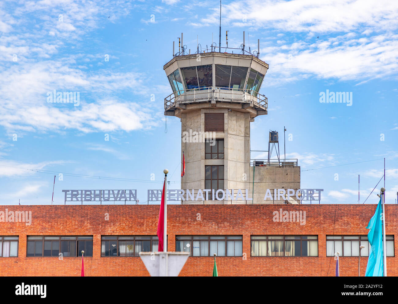 El Aeropuerto Internacional de Tribhuvan en Katmandú, Nepal. Foto de stock