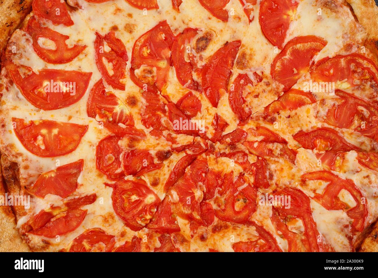 La textura de la Pizza Margherita. Macro. Antecedentes de pizzas