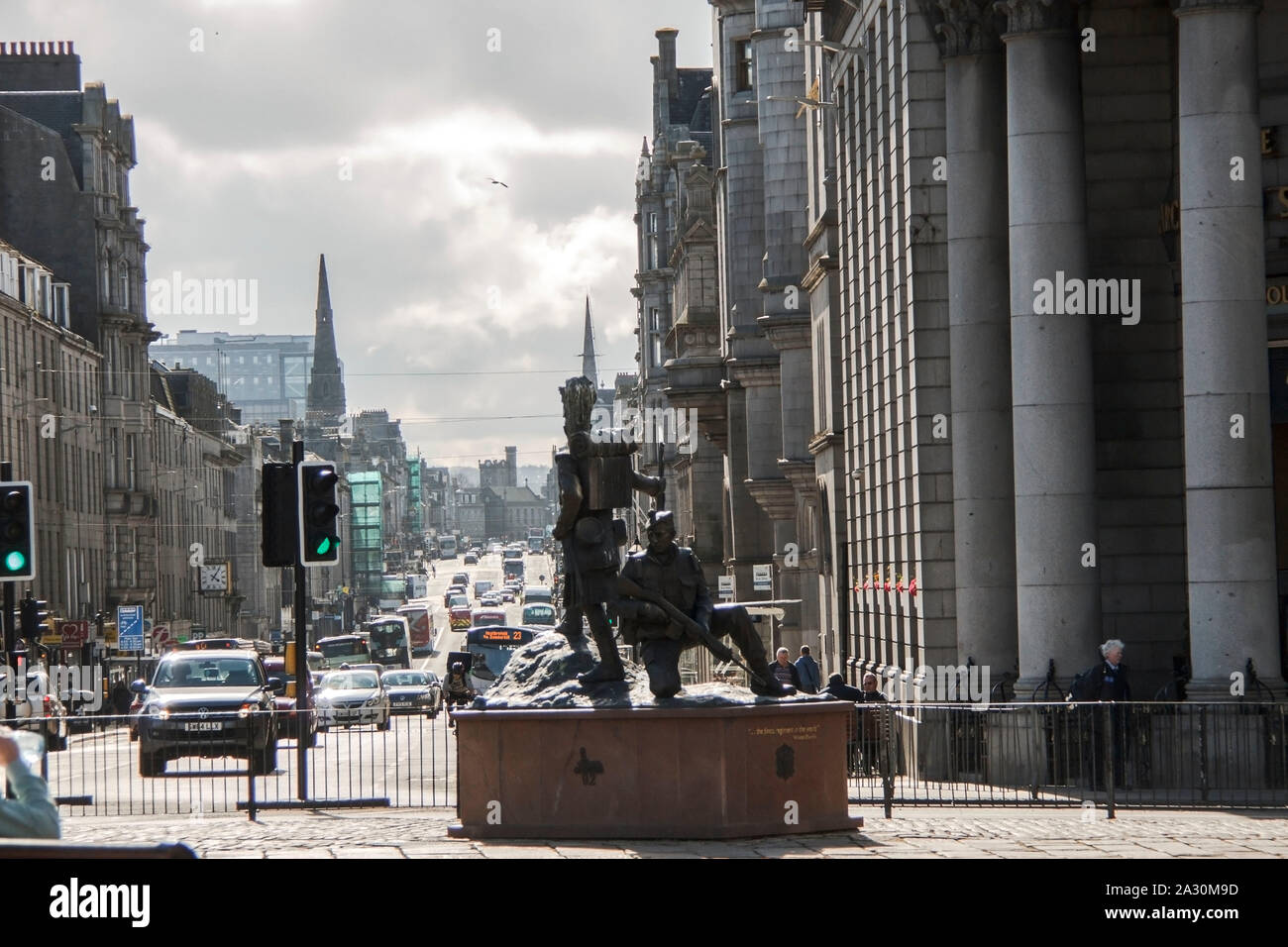 Aberdeen, Escocia, Reino Unido. Centro de la ciudad y la calle Union, Foto de stock