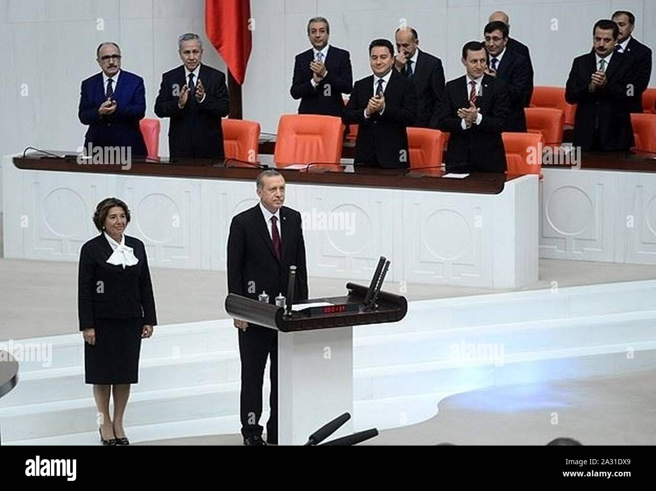 Erdoğan 12 jura como presidente de Turquía. Foto de stock