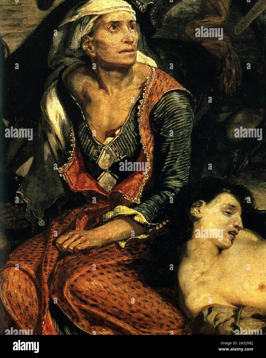 Eugene Delacroix Escenas de masacre en Chios detalle 1824 Louvre