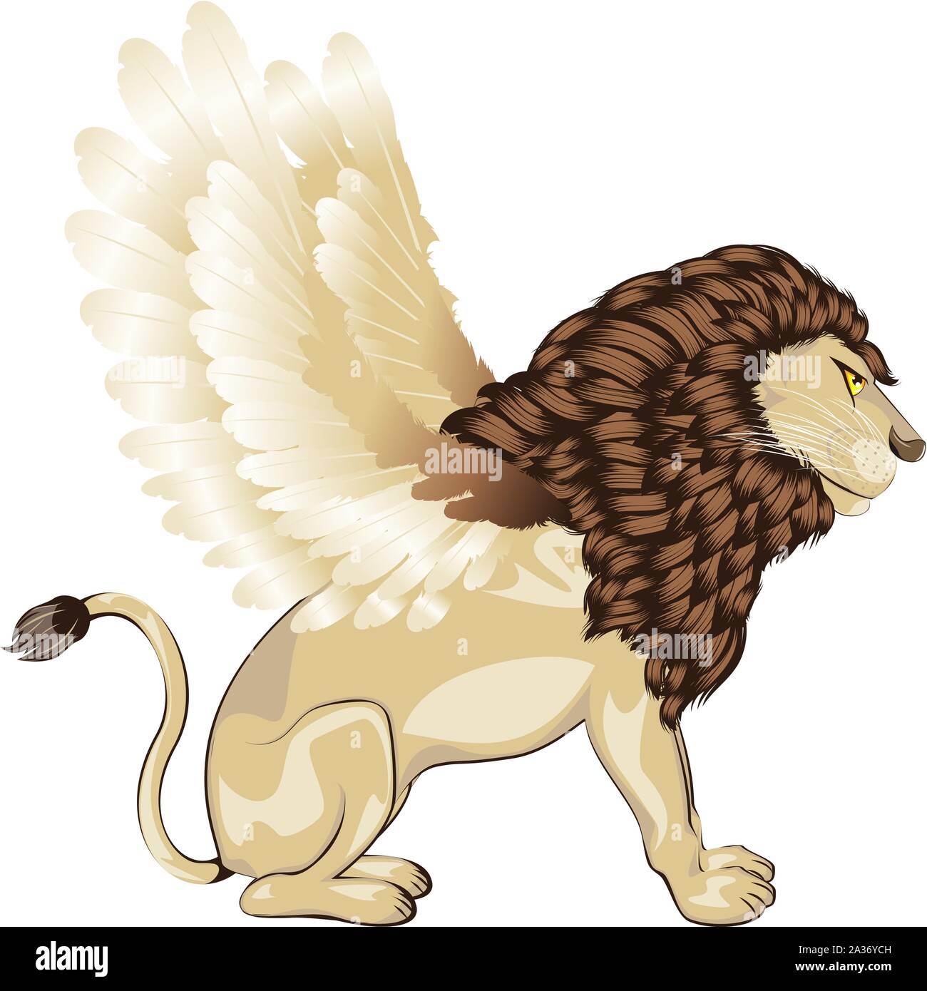 Animal fantástico león con alas aves, quimera ilustración Imagen Vector de  stock - Alamy