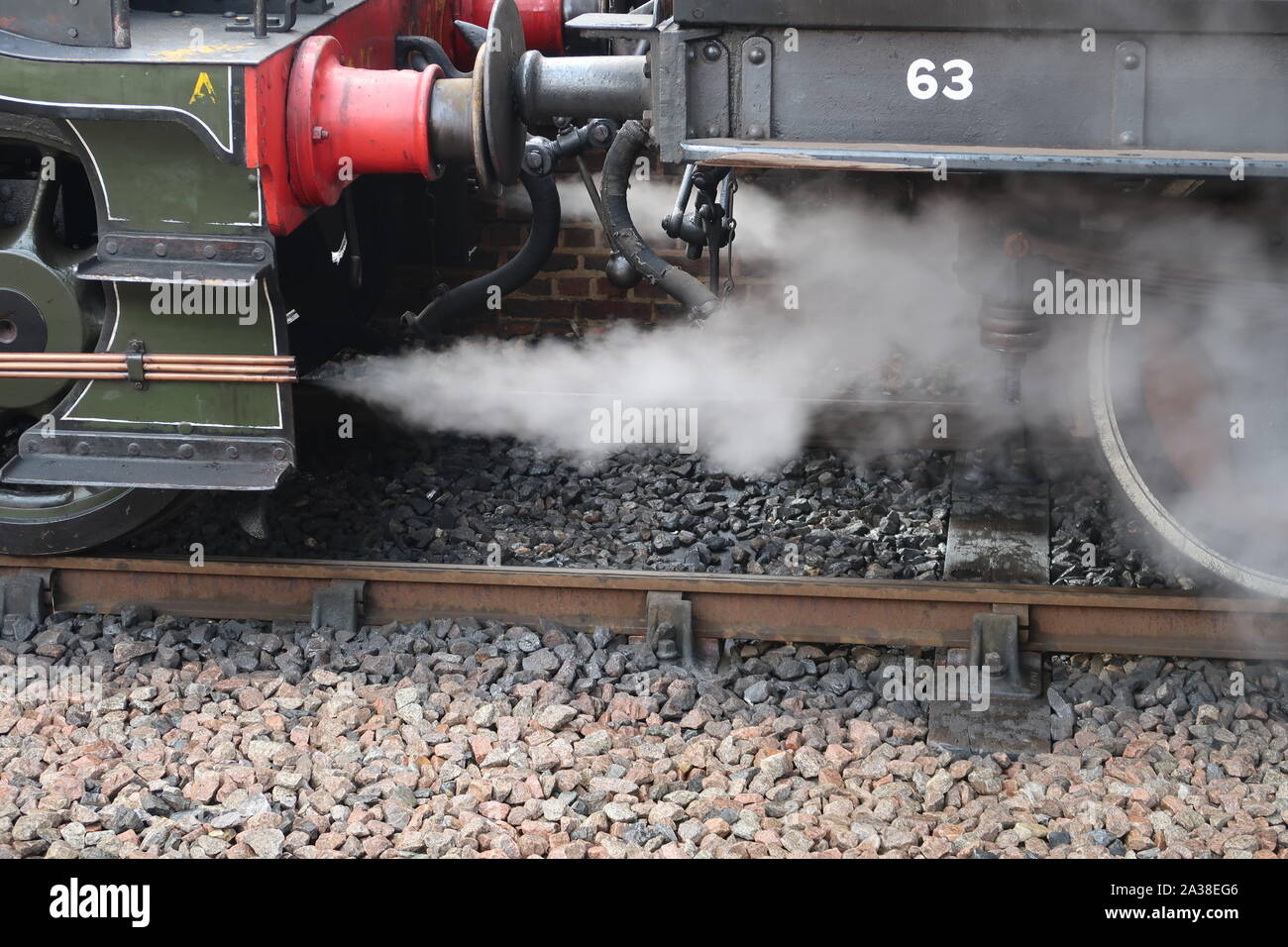 Tampones de locomotoras de vapor. Foto de stock