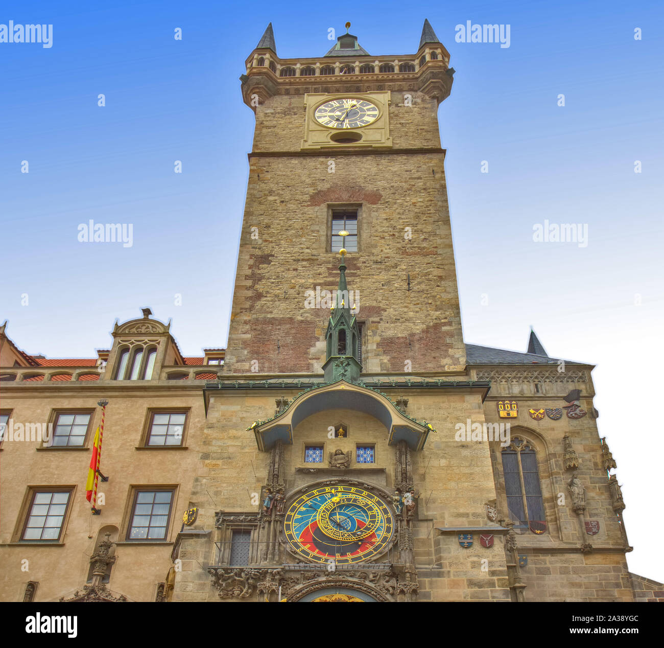 El Reloj Astronómico de Praga, Praga o Orloj, es un reloj astronómico medieval localizado en Praga Foto de stock