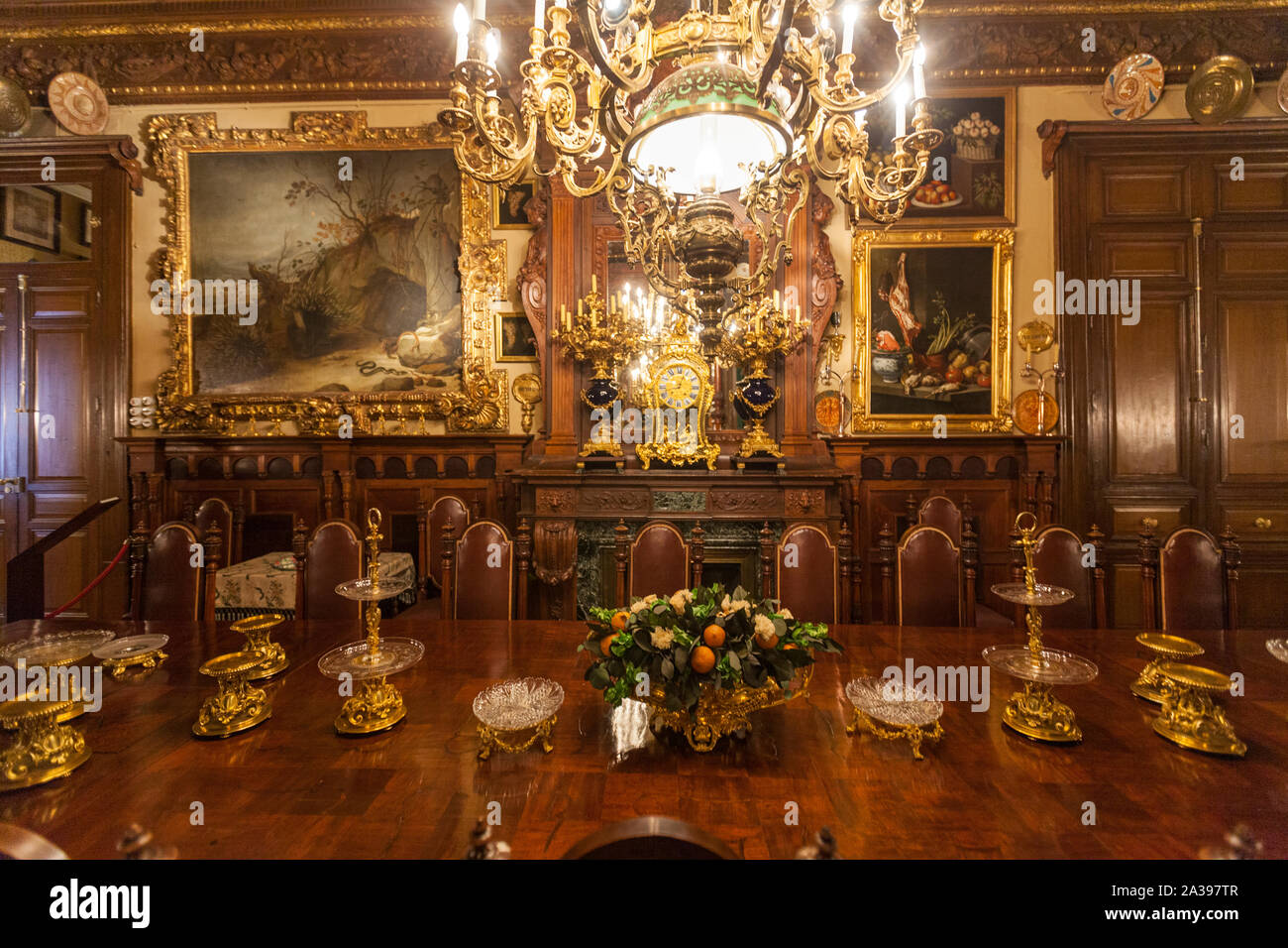 Sala de banquetes en el Museo Cerralbo, Madrid, España Foto de stock