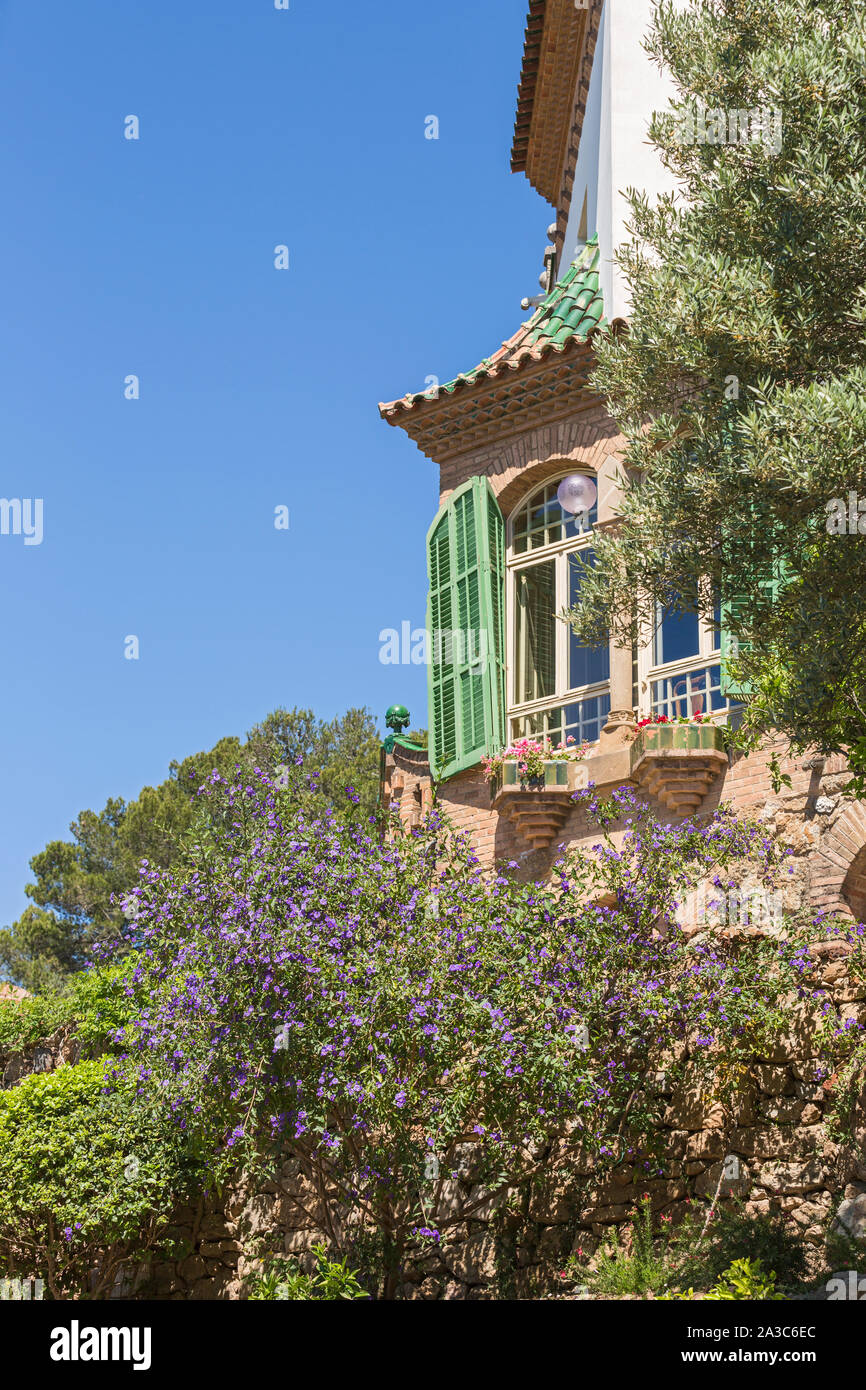 Barcelona; Parque Gueell, Gaudí Wohnhaus Foto de stock