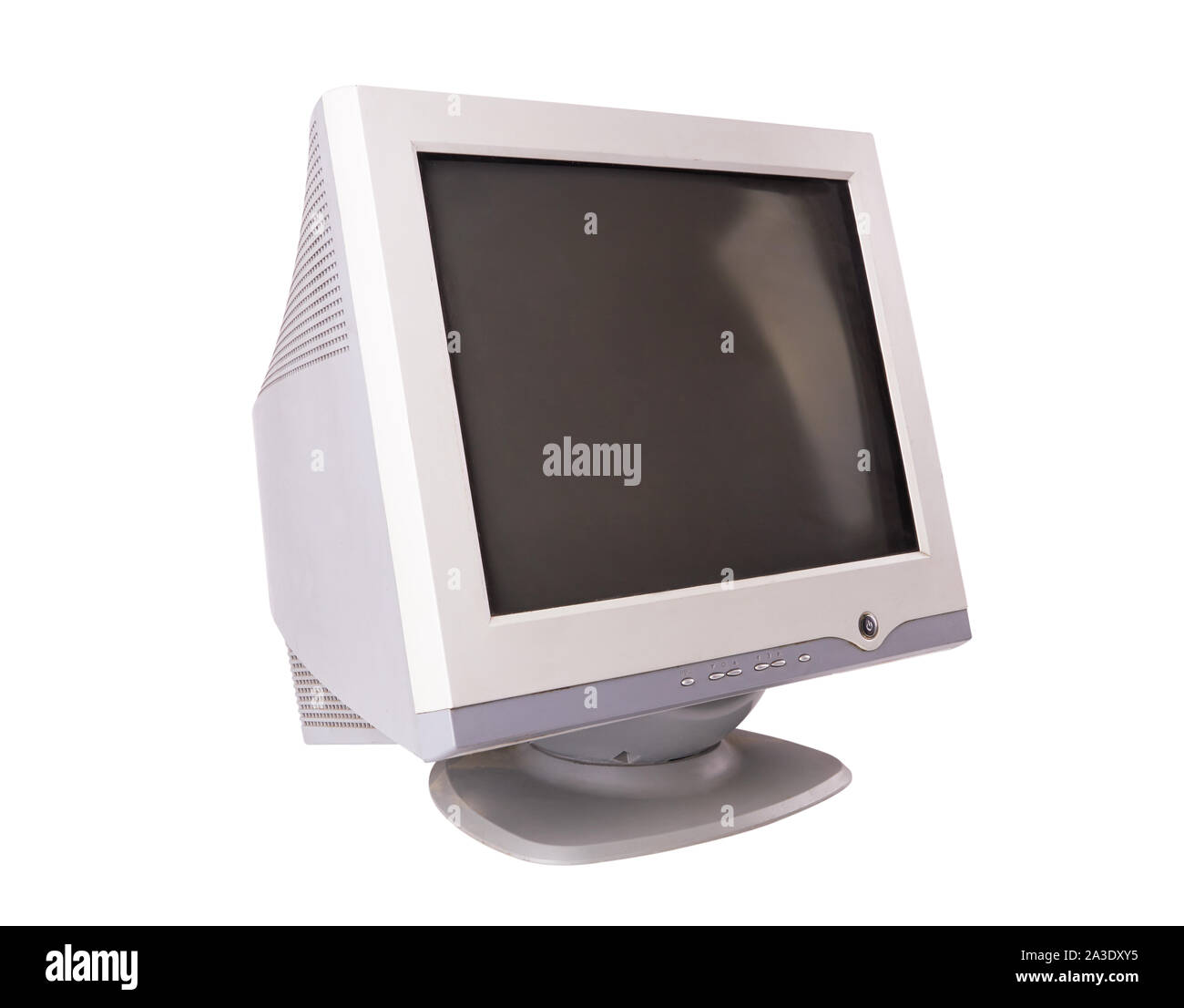 Monitor de ordenador antiguo aislado sobre fondo blanco Fotografía de stock  - Alamy