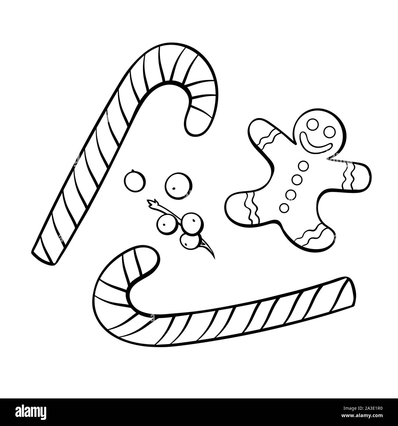 Dibujos Para Colorear De Bastones Navidenos - Para Colorear