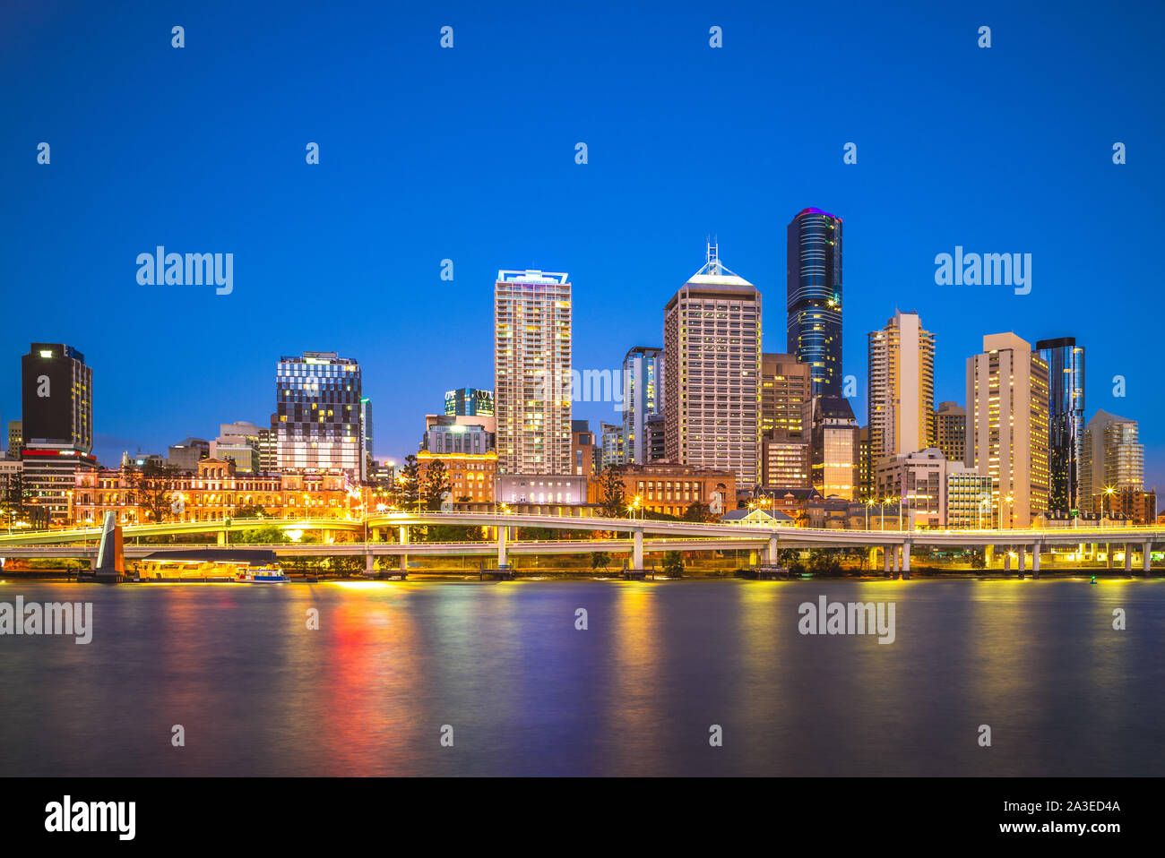 Horizonte de Brisbane, capital de Queensland, Australia Foto de stock