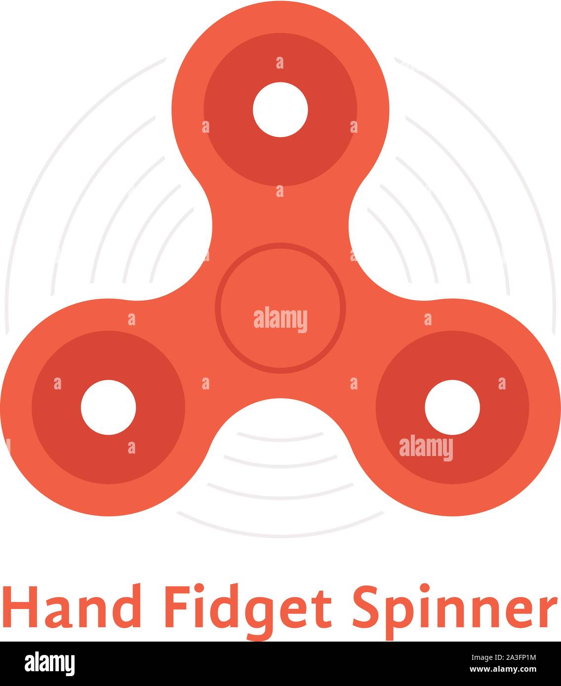 Simple molestar spinner logotipo de la mano roja Ilustración del Vector