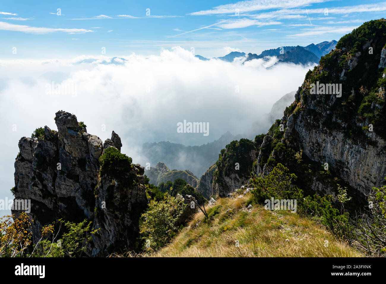 Monte Pasubio - Strada Delle cinquantadue 52 gallerie Foto de stock