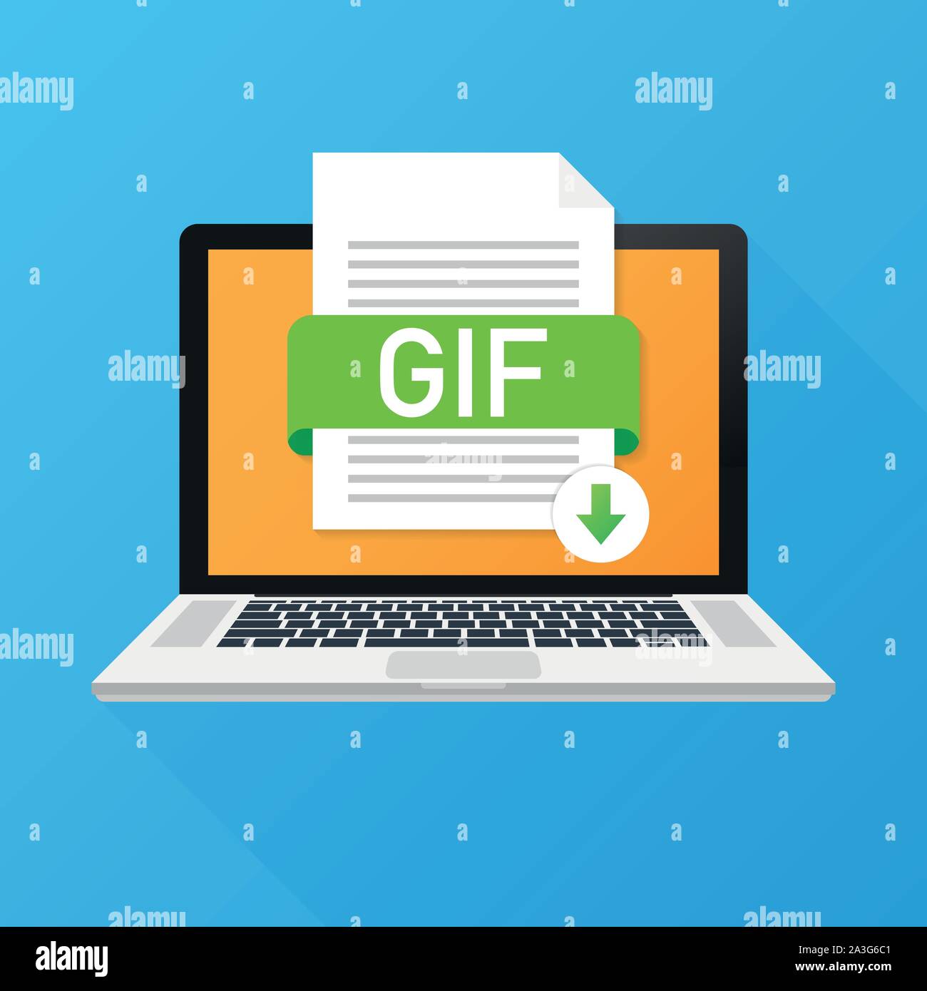 Descargar GIF botón en la pantalla de un ordenador portátil. Descargar el  documento conceptual. Archivo GIF con etiqueta y flecha abajo señal. Stock  ilustración vectorial Imagen Vector de stock - Alamy
