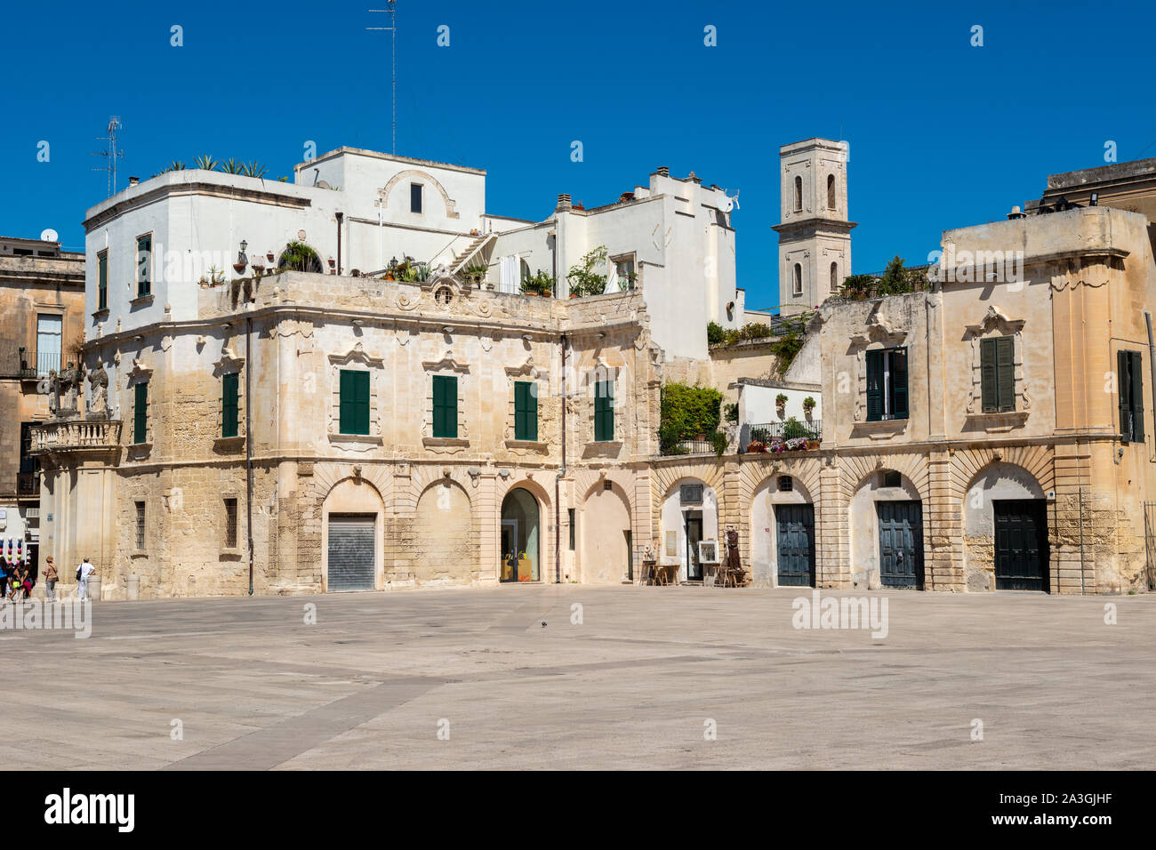 La construcción de la Piazza del Duomo en Lecce, Apulia (Puglia) del sur de Italia Foto de stock