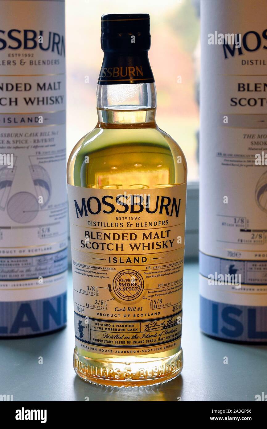 Reino Unido, Escocia, Highlands, Hébridas, la Isla de Skye, Mossburn Malt whisky Foto de stock