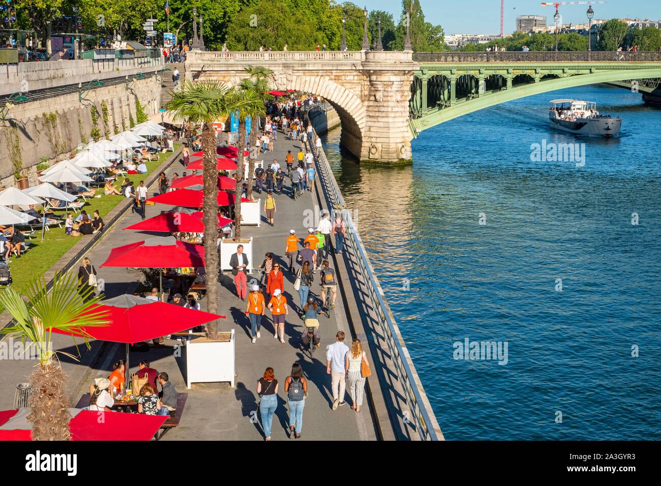 Francia, Paris, área listados como Patrimonio Mundial por la UNESCO, Paris Plage 2019 Foto de stock