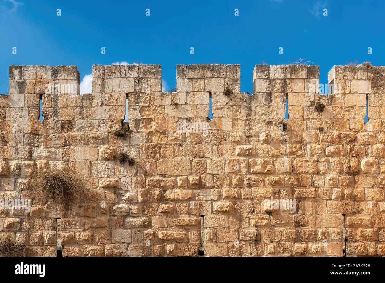 Muro de Piedra en la Ciudad Vieja de Jerusalén, Israel. Foto de stock