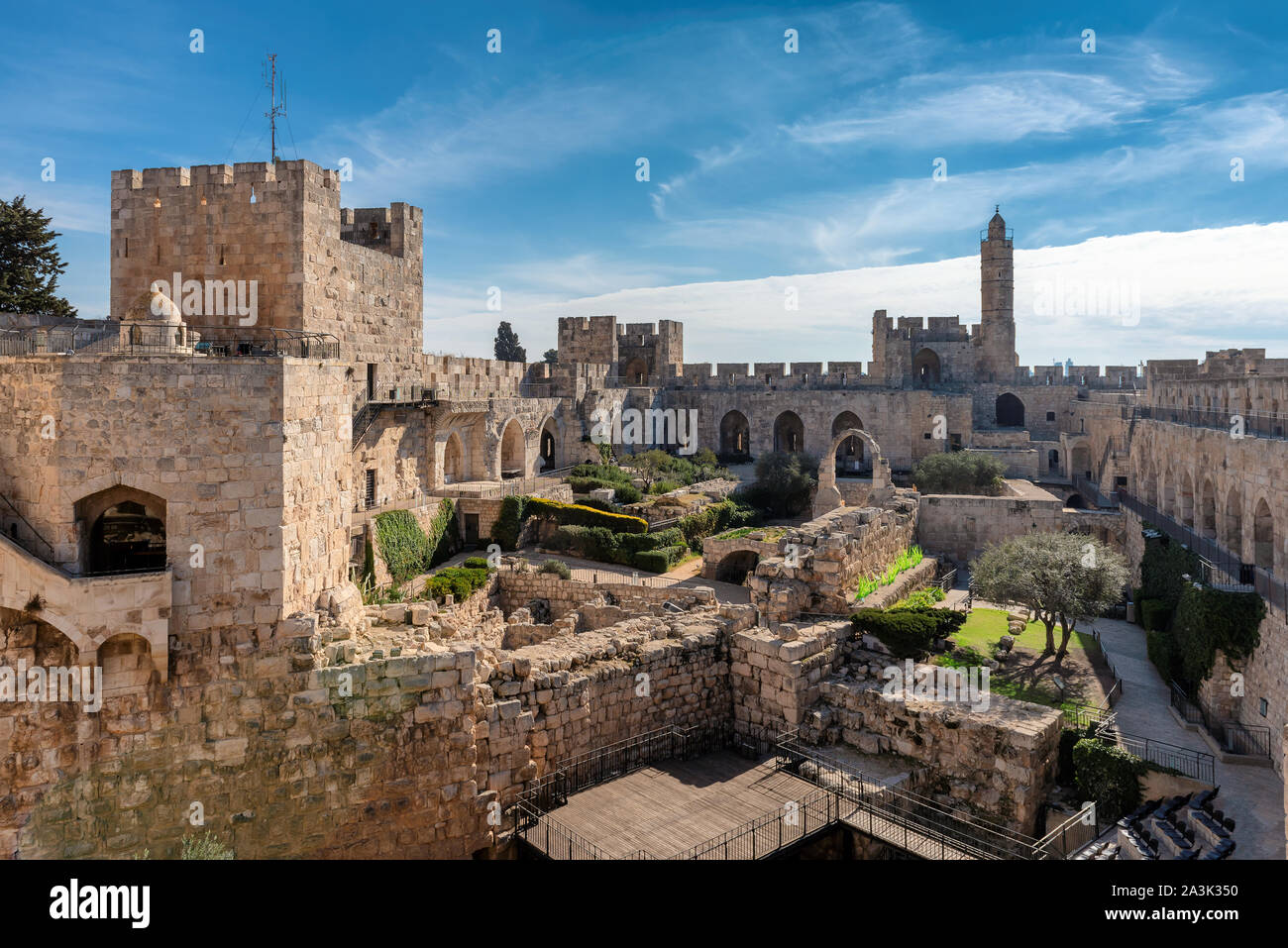 La Torre de David en la Ciudad Vieja de Jerusalén, Israel. Foto de stock