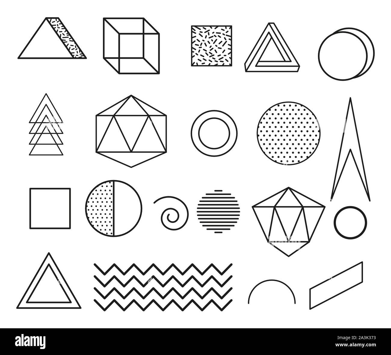 Figuras geométricas aislado conjunto de iconos de diseño vectorial Imagen  Vector de stock - Alamy