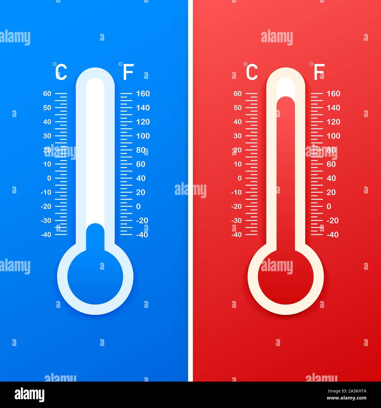 Clima termómetro. Las temperaturas cálidas y frías. Stock ilustración  vectorial Imagen Vector de stock - Alamy