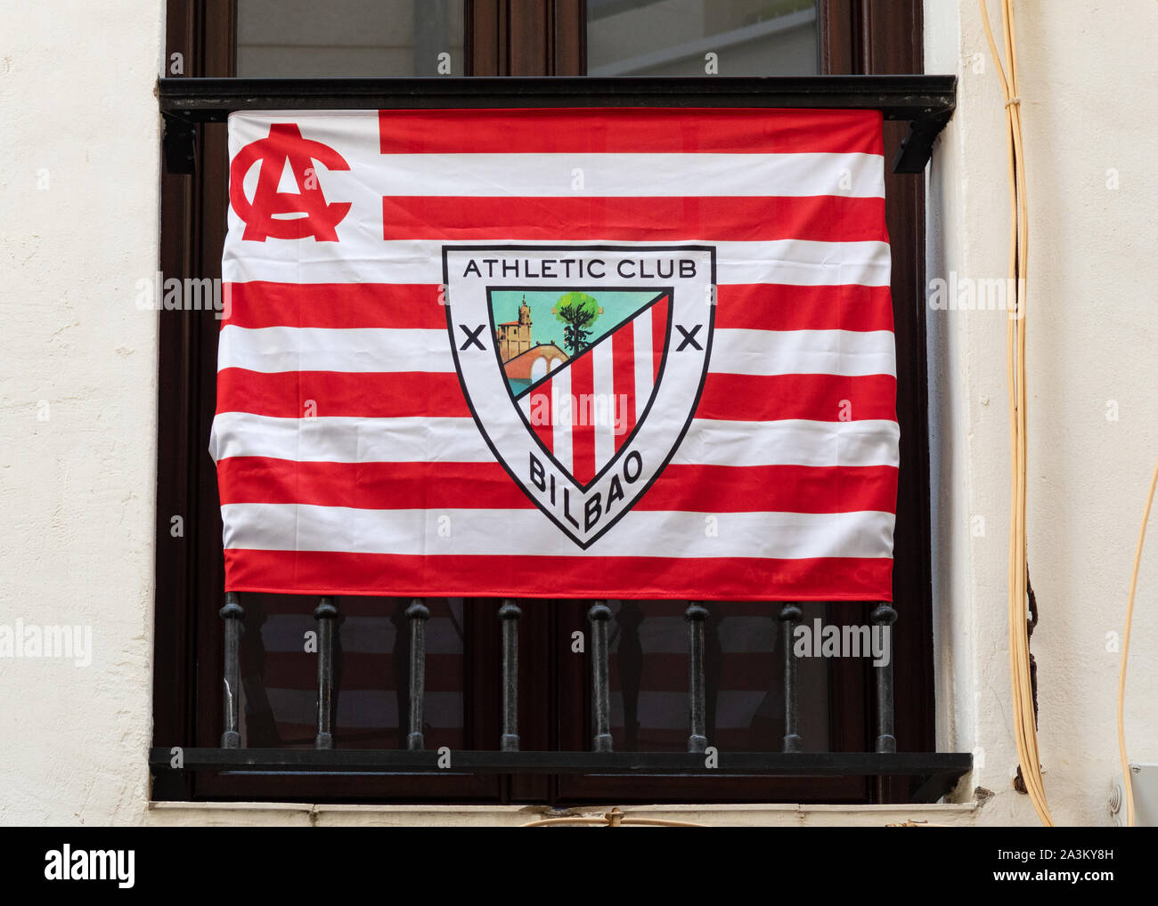 Bandera del Athletic Club de Bilbao Foto de stock
