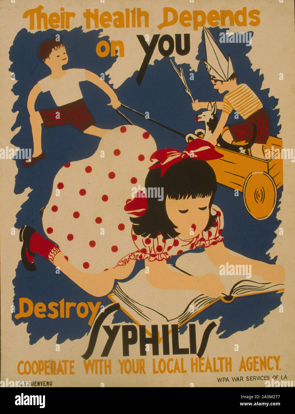 Destruir la Sífilis - Avance de trabajo Administración - Proyecto de arte Federal - Vintage poster Foto de stock