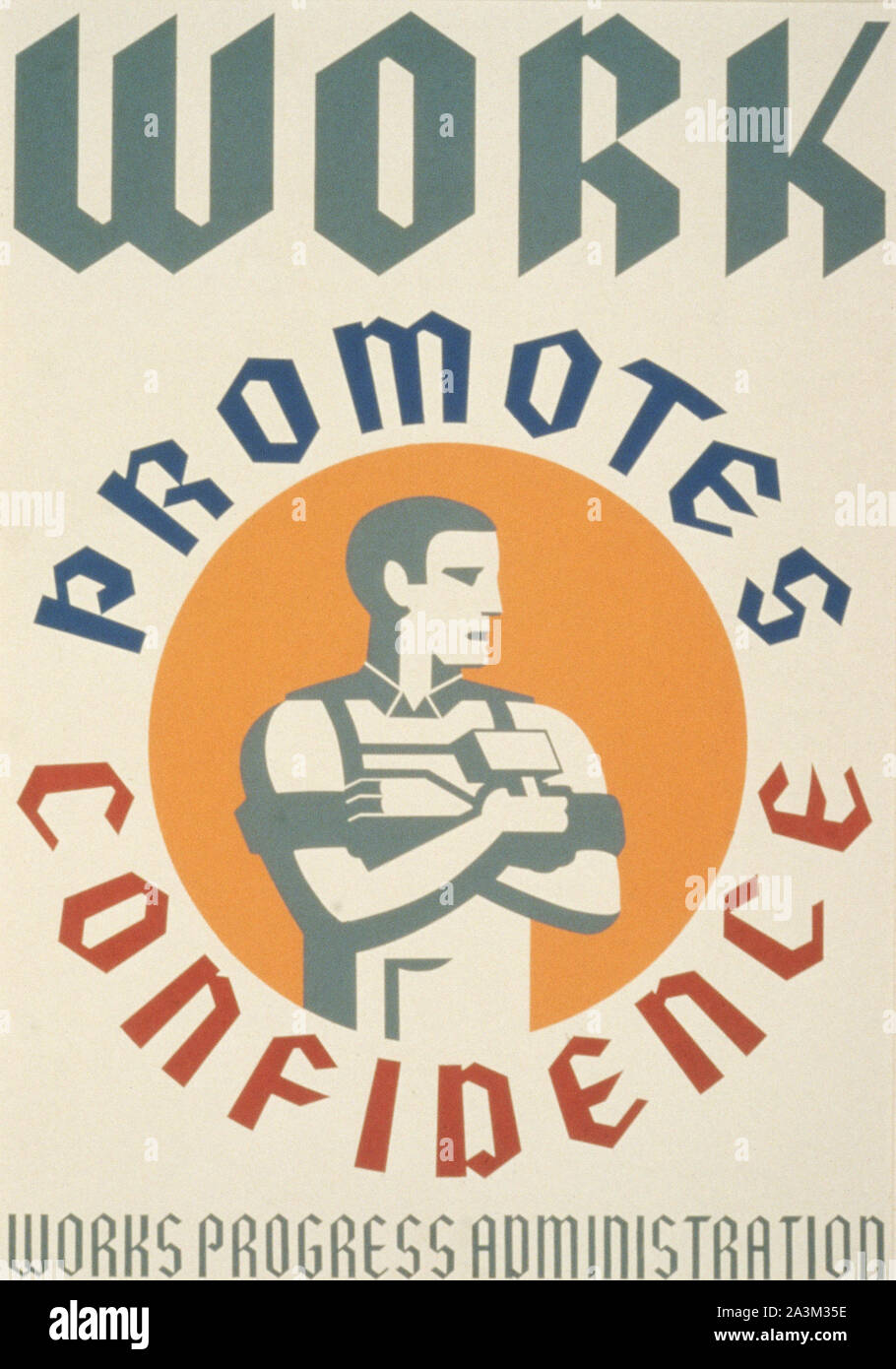 Trabajo fomenta la confianza del progreso del trabajo - Administración - Proyecto de arte Federal - Vintage poster Foto de stock