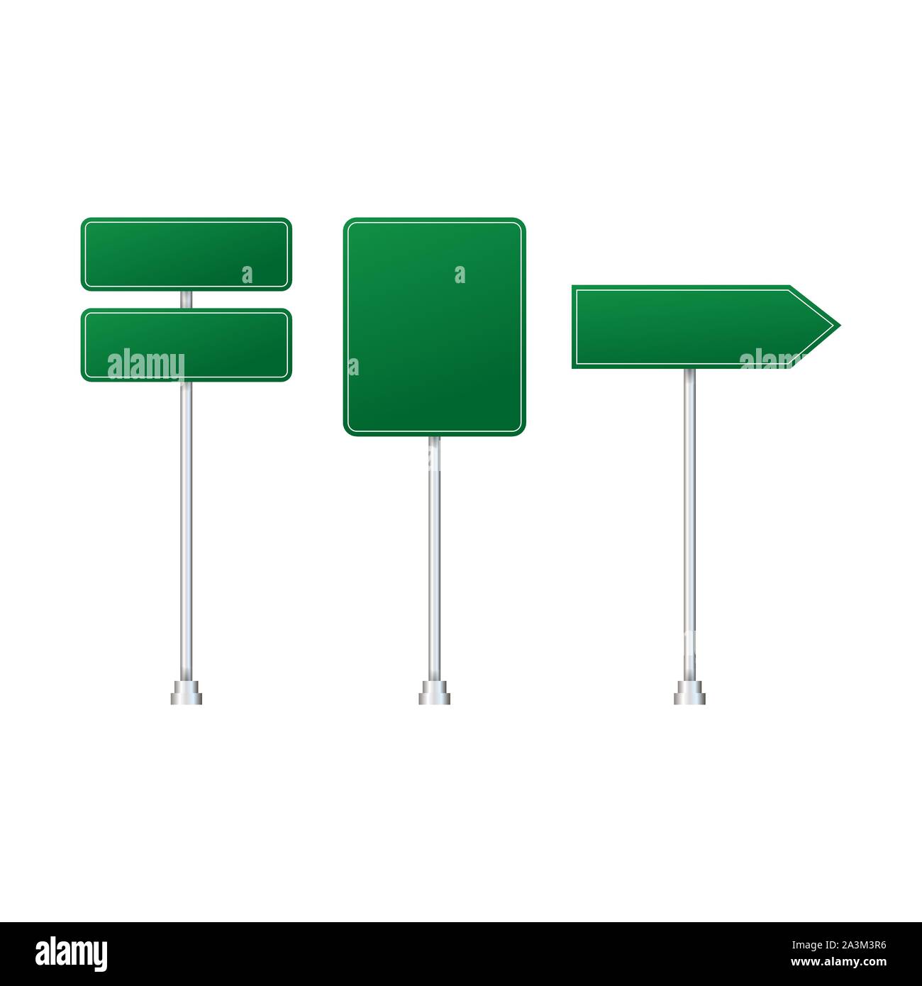 Conjunto de señales de carretera aislado sobre fondo transparente
