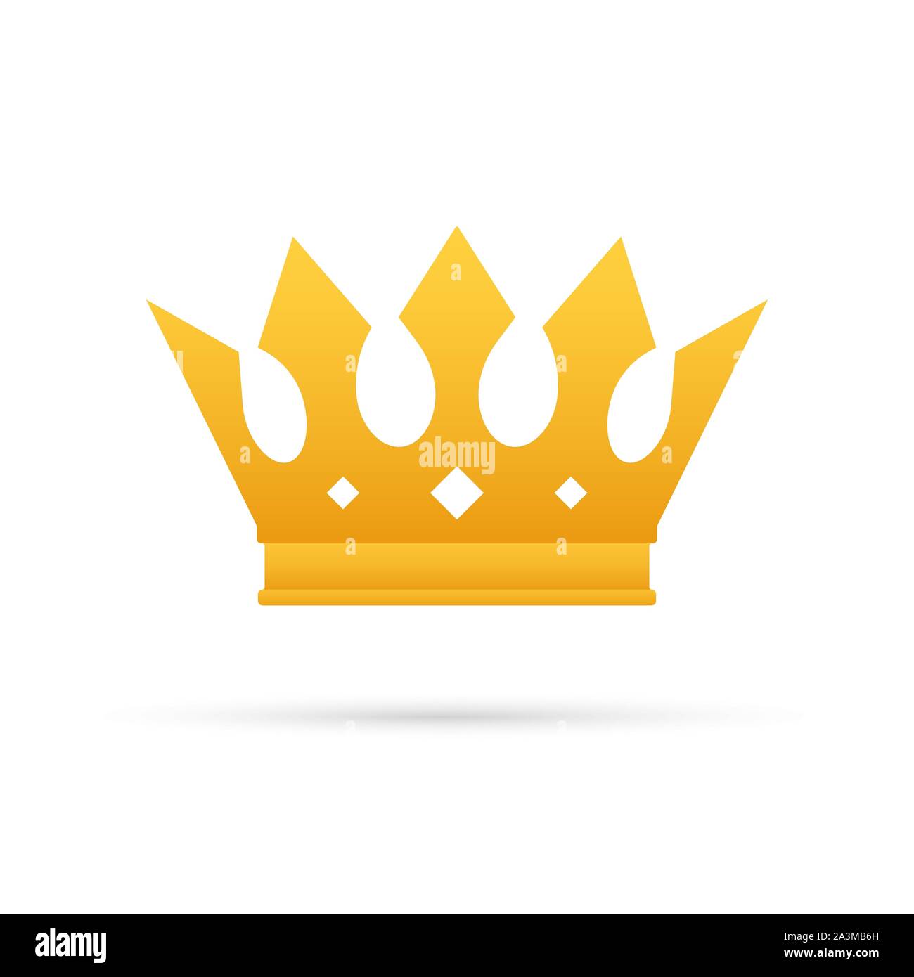 Corona De Rey Aislado Sobre Fondo Blanco Gold Royal Icono Ilustración