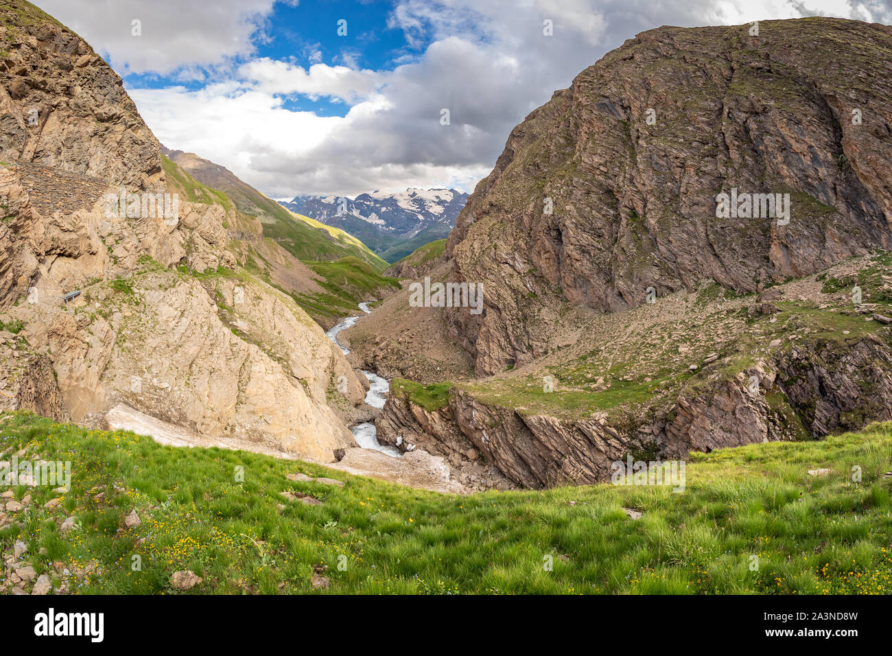 Bonneval-sur-Arc en la región de Auvernia-Rhône-Alpes, Francia Foto de stock