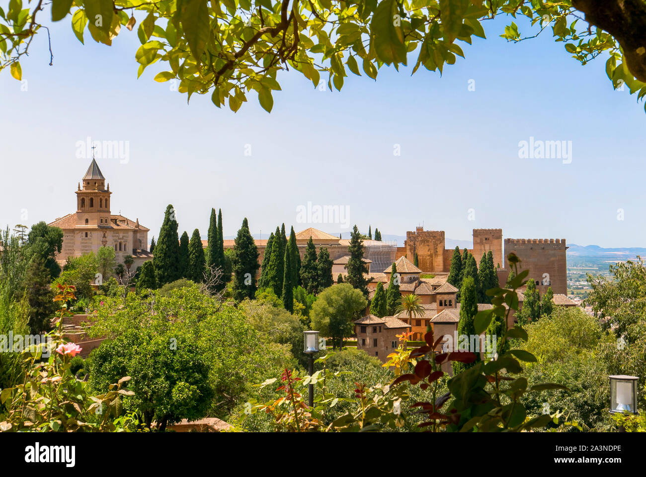 Palacio de la Alhambra en Granada Foto de stock
