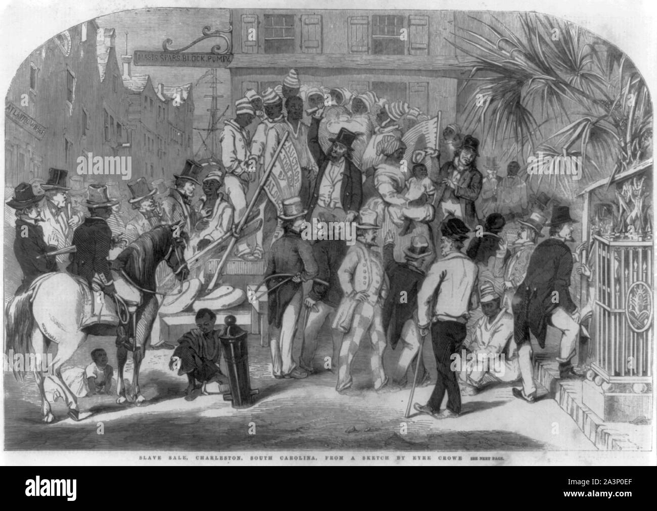 La venta de esclavos, Charleston, S.C. Foto de stock