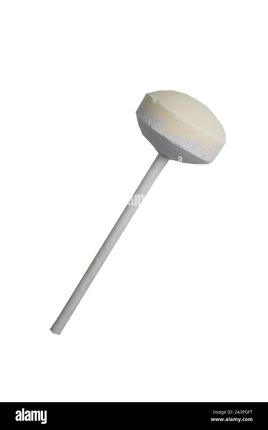 Un Lollipop sobre un fondo blanco. Foto de stock