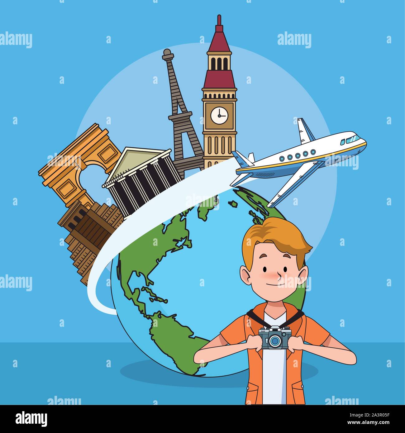 Dibujos animados y turismo world travel design Imagen Vector de stock -  Alamy