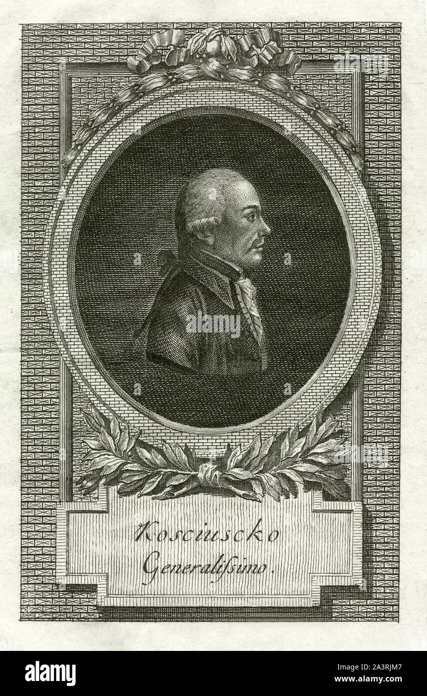 Andrzej Tadeusz Kosciuszko Bonawentura (Andrew Tadeo Kosciuszko Buenaventura; 1746 - 1817) fue un ingeniero militar polaco-lituano, estadista y Foto de stock