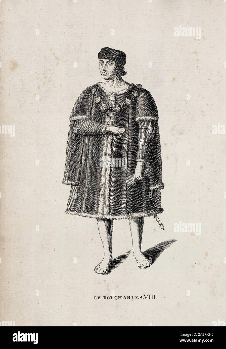 Historia de Francia. Carlos VIII, llamado el afable (1470 - 1498), fue rey de Francia desde 1483 hasta su muerte en 1498. Él sucedió a su padre Luis XI Foto de stock
