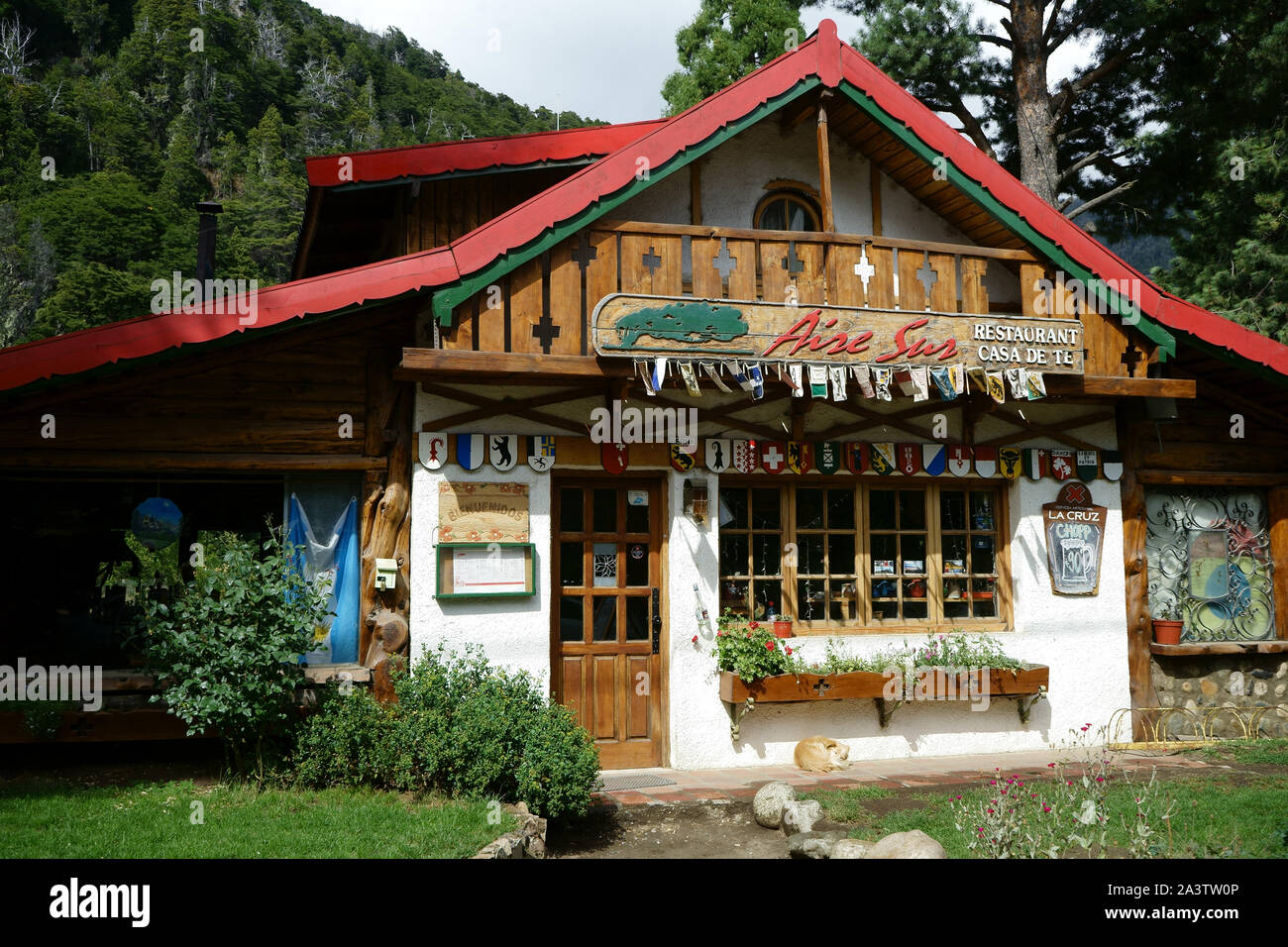 Restaurante en Colonia Suiza,Bariloche, Argentina Foto de stock