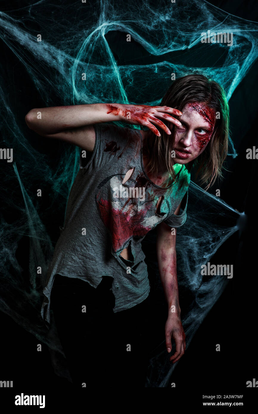 Vestido de Lujo Halloween Zombie Frankenstein #Horror Maquillaje heridas de Accesorios