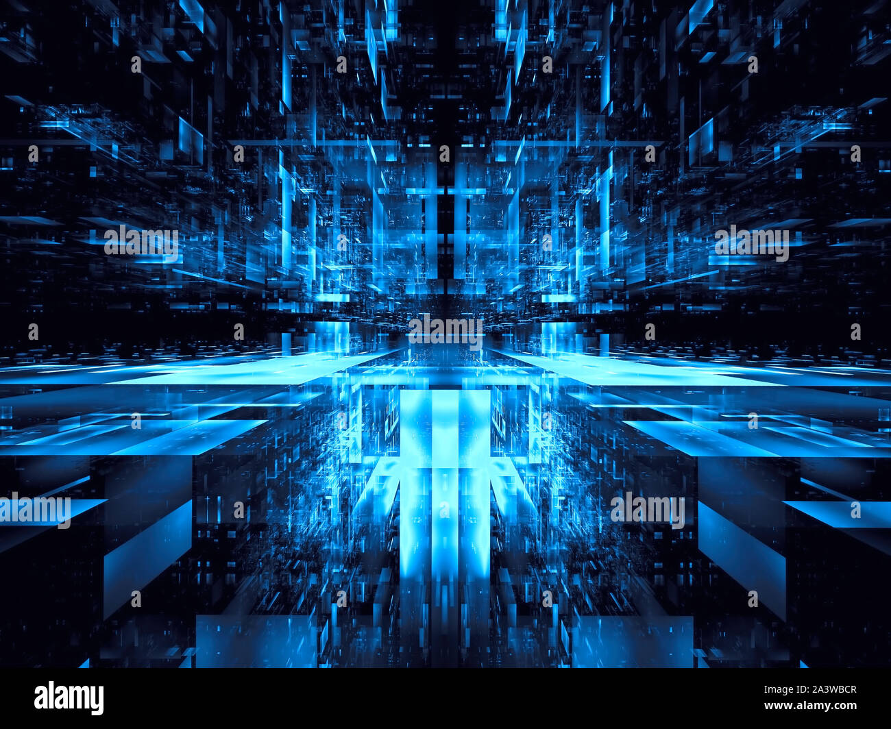 Portal abstracto o futurista - centro de datos generada digitalmente ilustración 3d Foto de stock