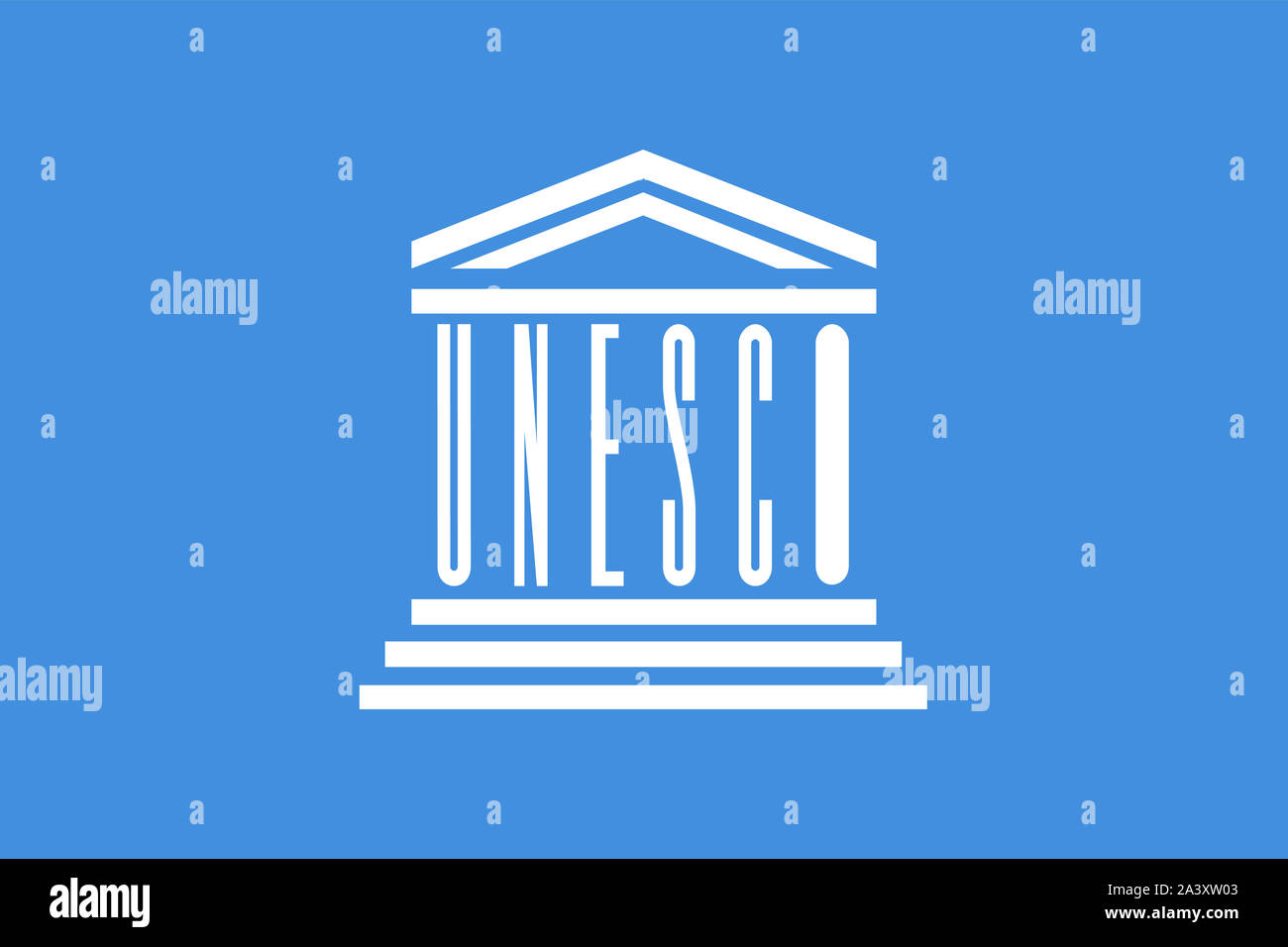 Bandera de la UNESCO (Organización de las Naciones Unidas para la Educación,  la Ciencia y la Cultura Fotografía de stock - Alamy