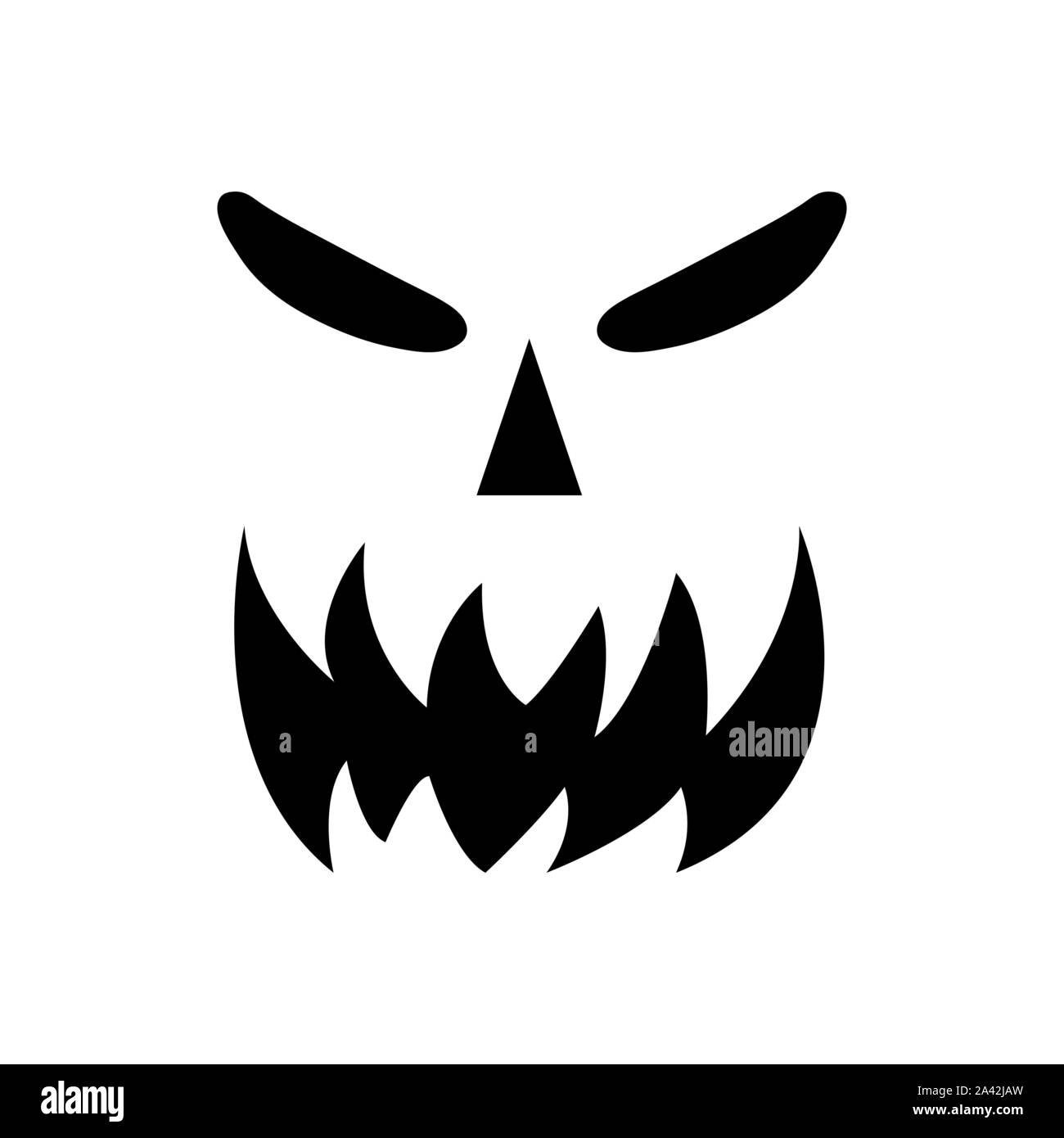 Icono de silueta cara de calabaza para Halloween aislado sobre fondo  blanco. Miedo diablo calabaza sonriendo, spooky jack o lanter. Ilustración  vectorial para cualquier Imagen Vector de stock - Alamy