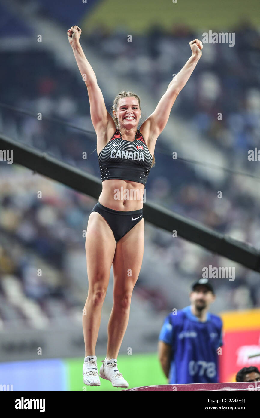 Alysha Newman (Canadá). Las mujeres de salto con garrocha final.  Campeonatos del Mundo de Atletismo de la IAAF, Doha 2019 Fotografía de  stock - Alamy