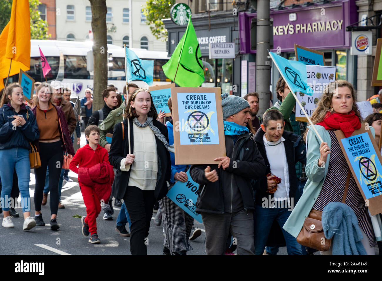 Extinción Rebelión semana de protesta. Dublín, Irlanda. Foto de stock