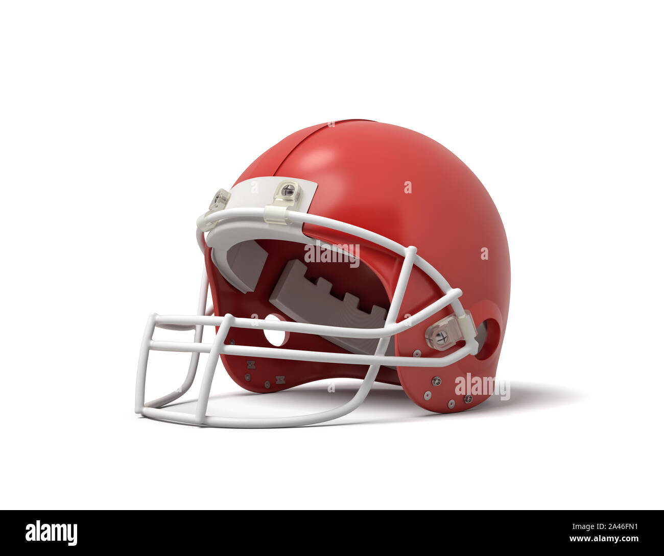 Casco de futbol americano color rojo sobre fondo rojo Stock Photo