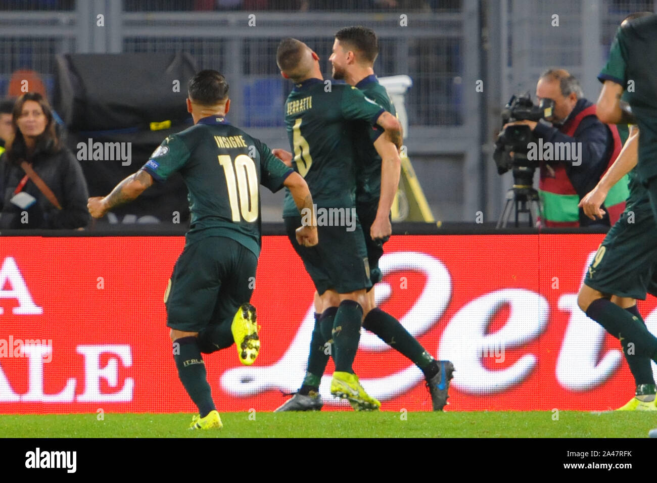 Roma, Italia, 12 de octubre de 2019, la felicidad Italia 1-0 durante el fútbol europeo calificaciones - Italia Vs Grecia - Equipo de fútbol italiano - Crédito: LPS/Renato Olimpio/Alamy Live News Foto de stock