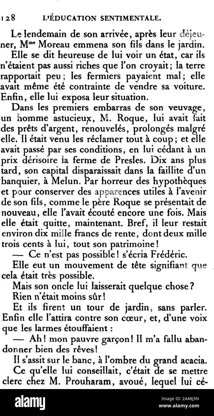 Flaubert - L'Éducation sentimentale - 128. Foto de stock