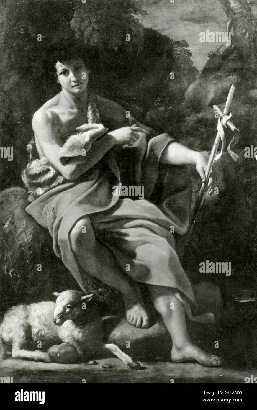 San Juan Bautista, pintado por el artista no identificados, 1930 Foto de stock