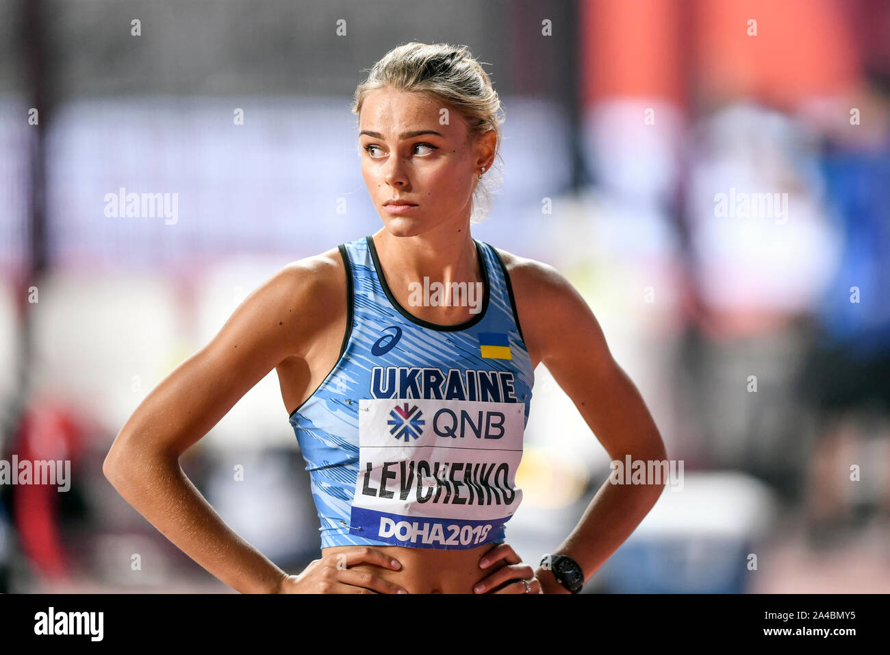 Yuliya Levchenko (Ucrania). Final de High Jump Women. Campeonato